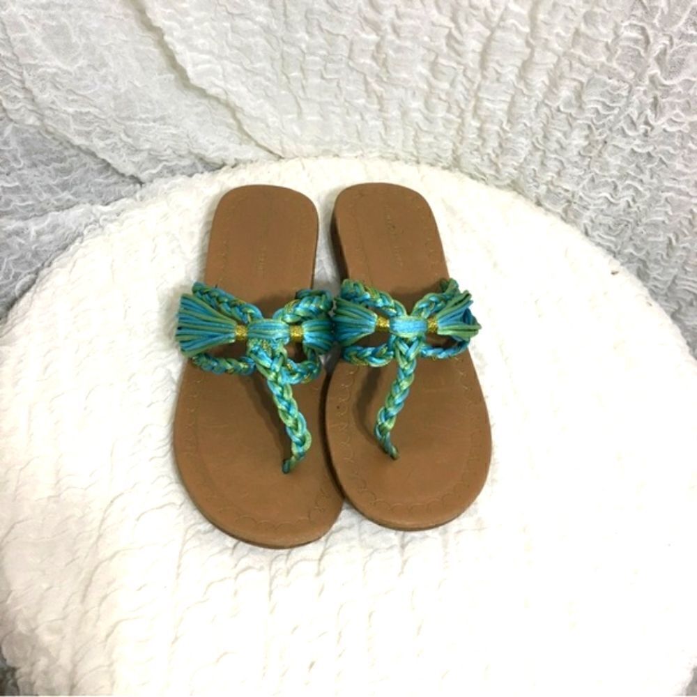 Montego Bay Club Aqua Braided Flat Club 8.5